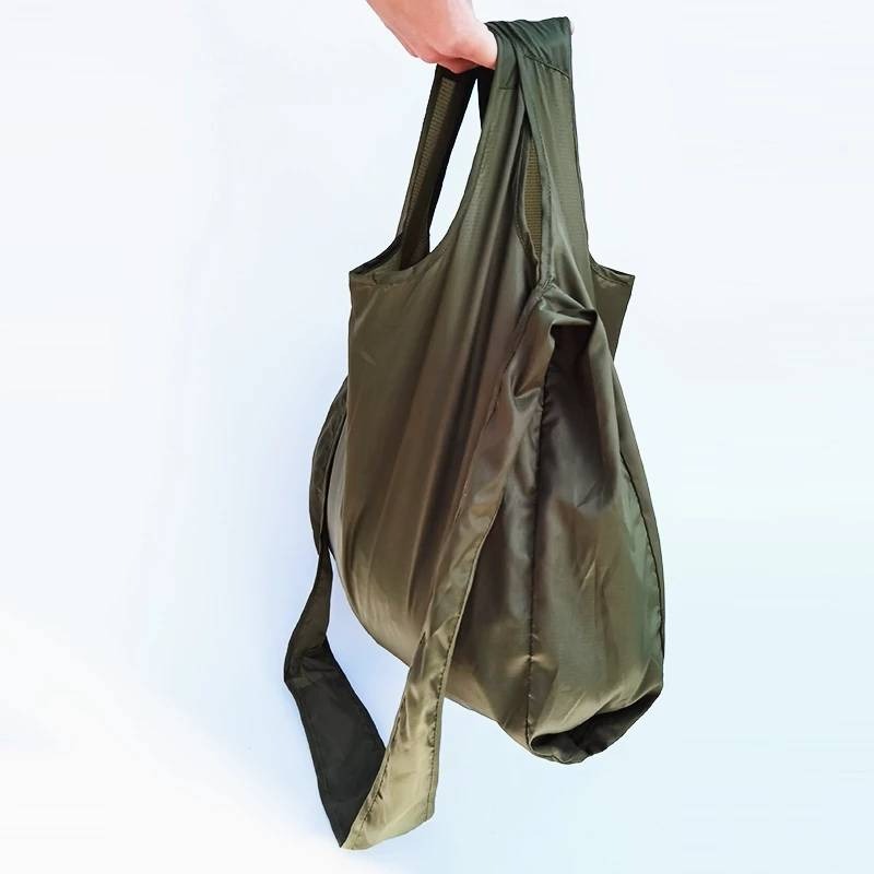 Microbag Minimalist Olive Foldable Shoulder Bag