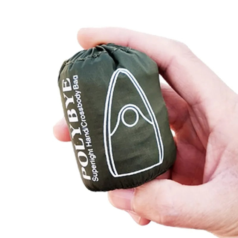 Microbag Minimalist Olive Foldable Shoulder Bag