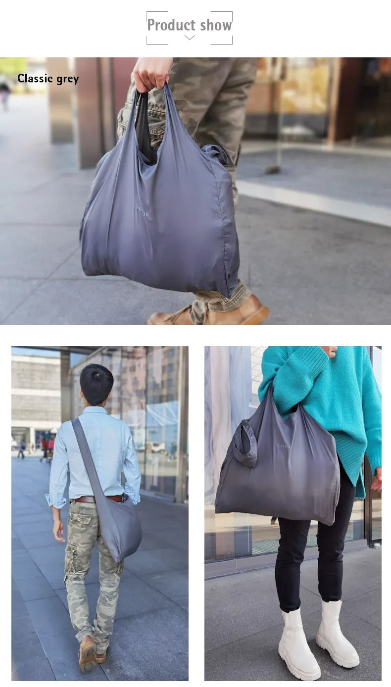 Microbag Stone Gray Foldable Shopping Bag