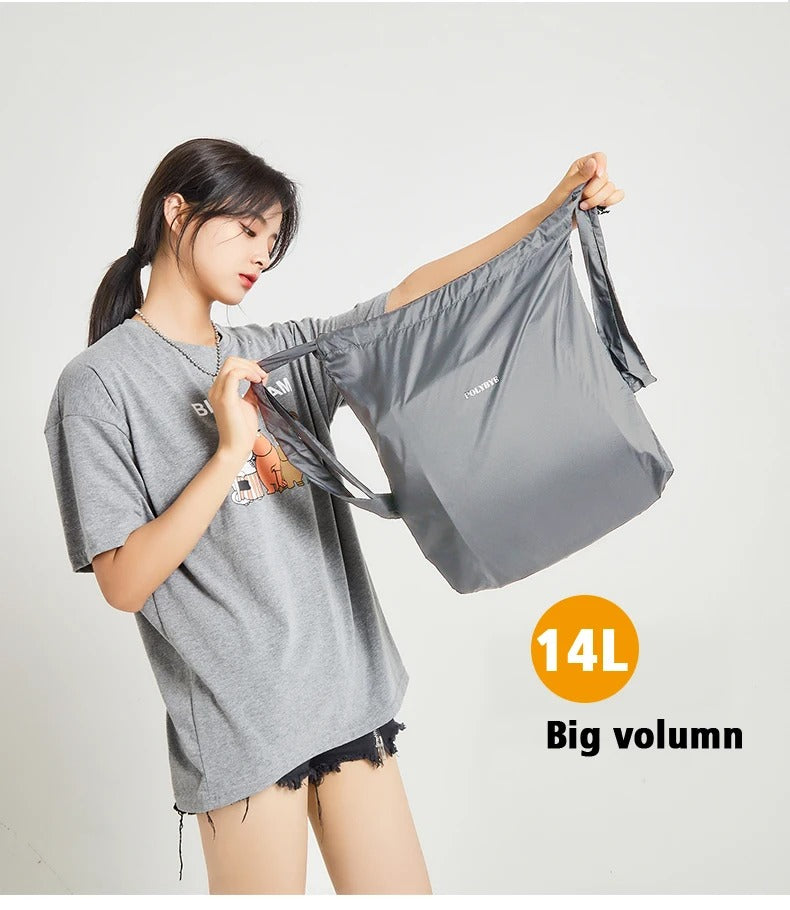 Microbag Foldable Shoulder Tote Classic Gray