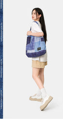 Microbag Denim Patchwork Foldable Bag