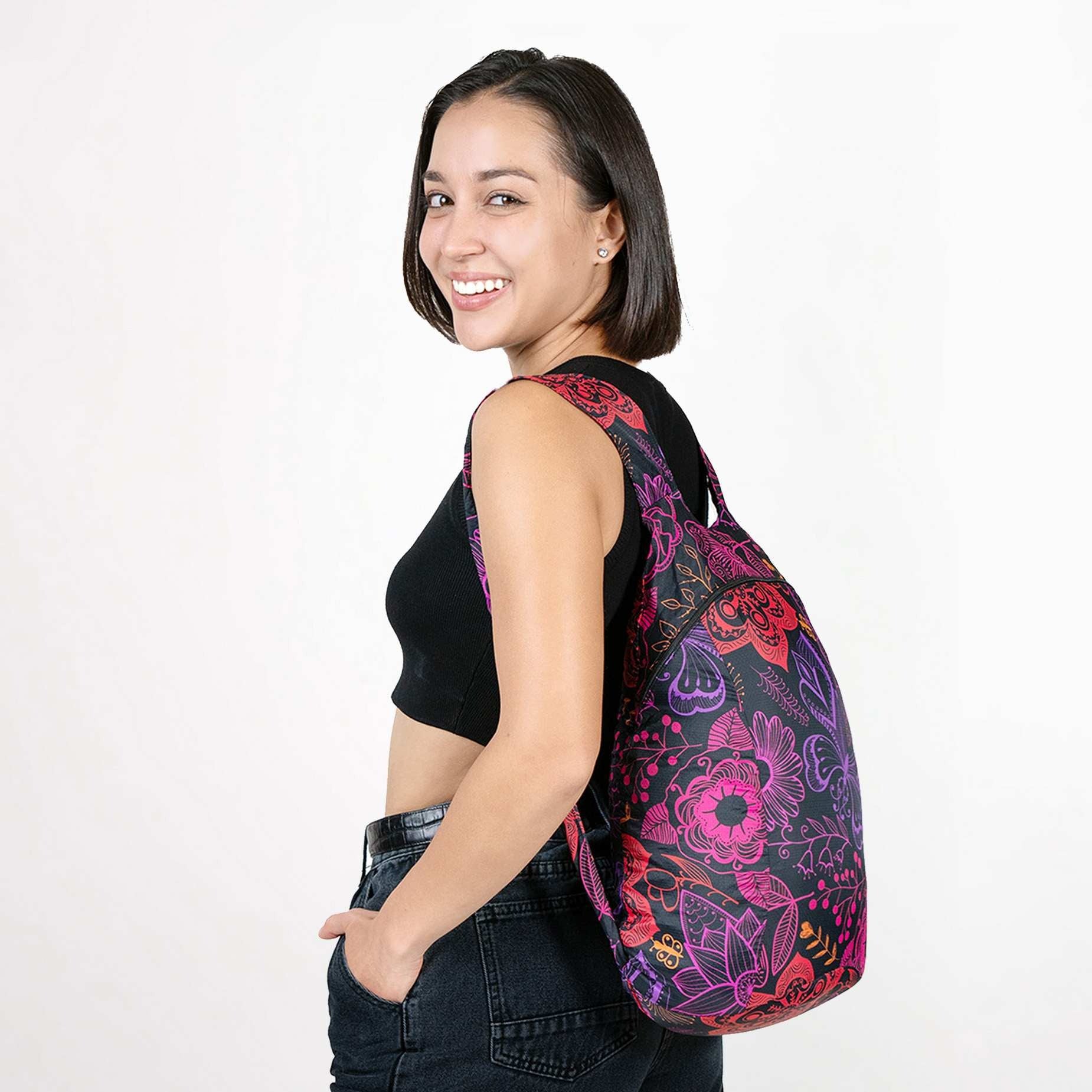 Daypack Neon Flowers Microbag