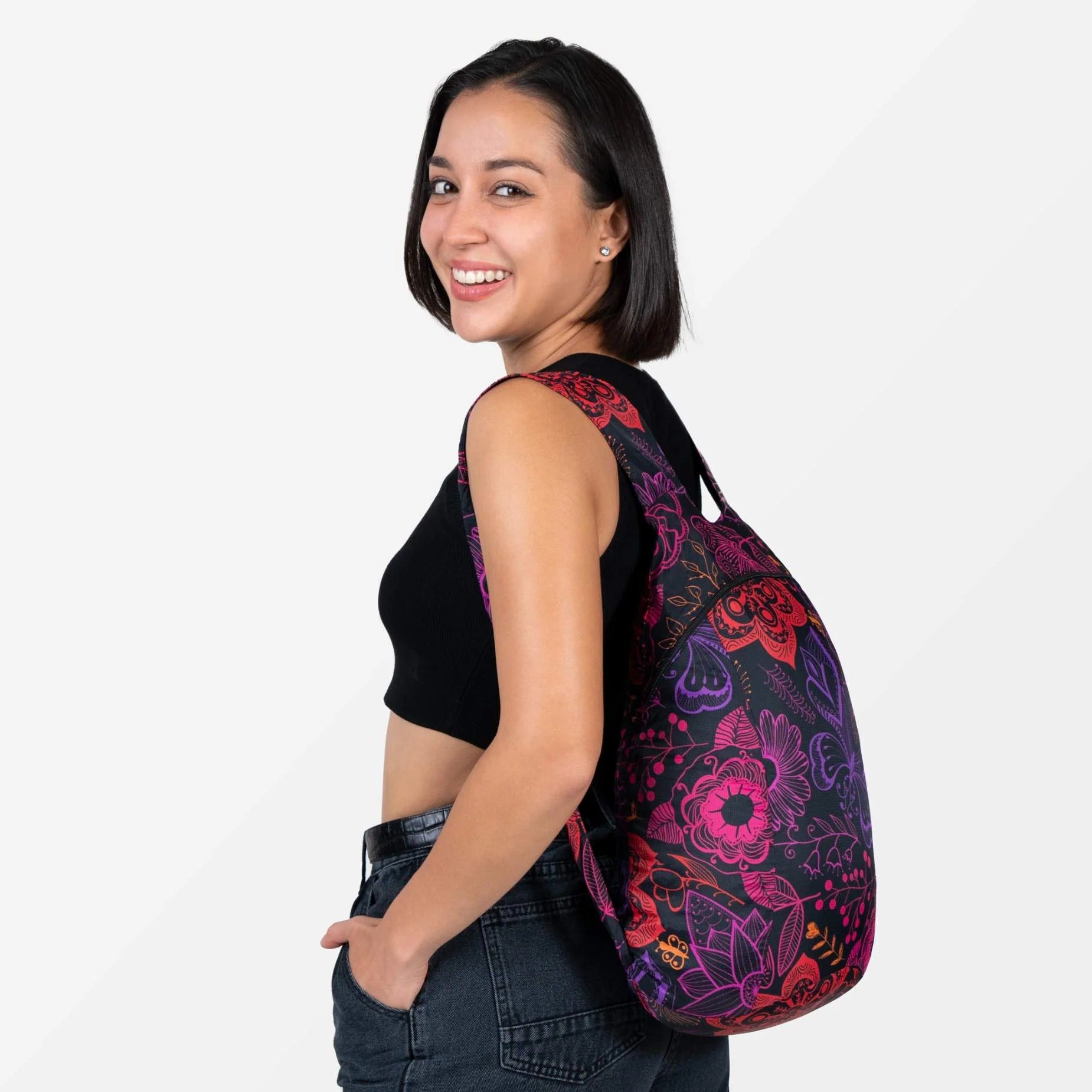 Daypack Neon Flowers Microbag
