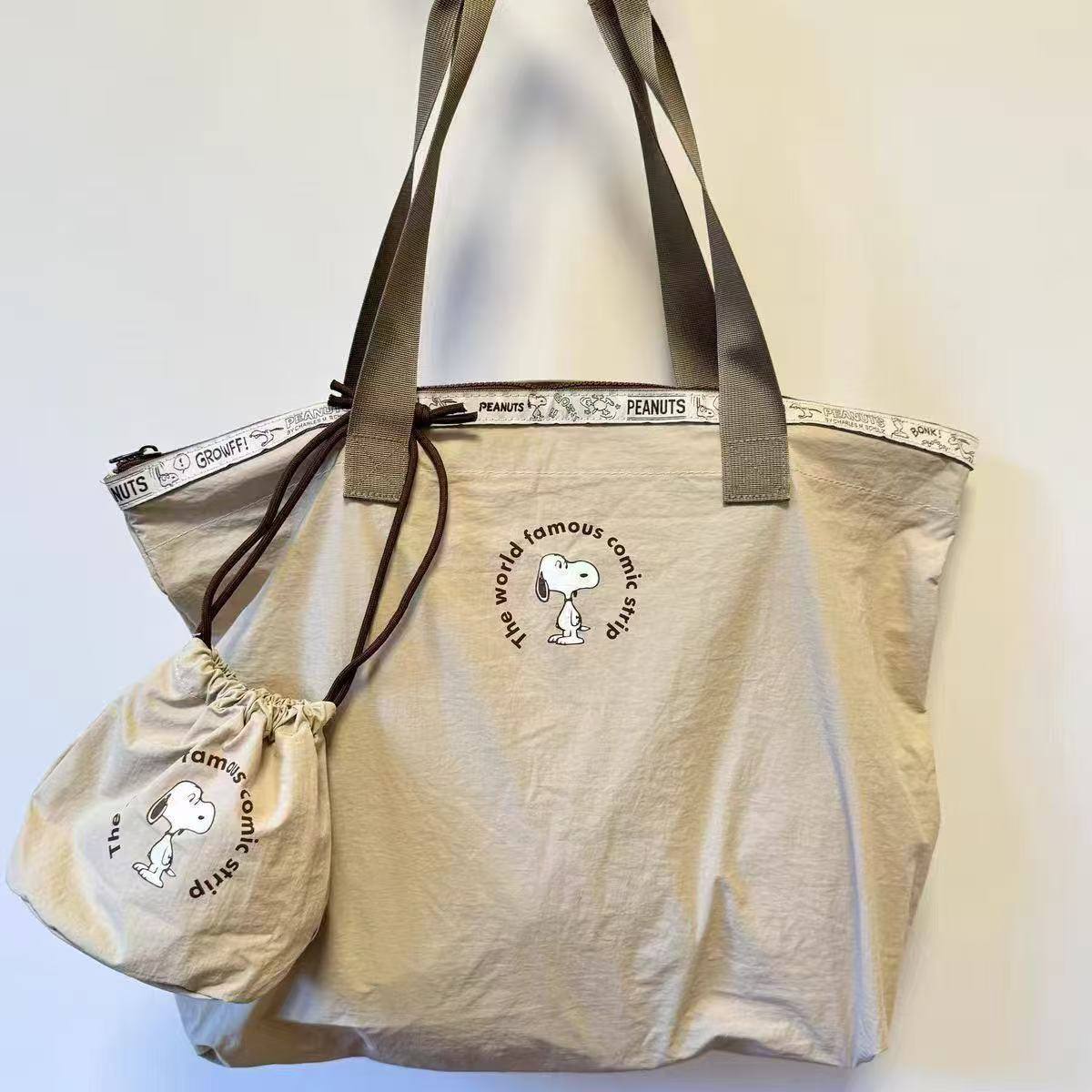 Microbag Peanuts Snoopy Beige Tote