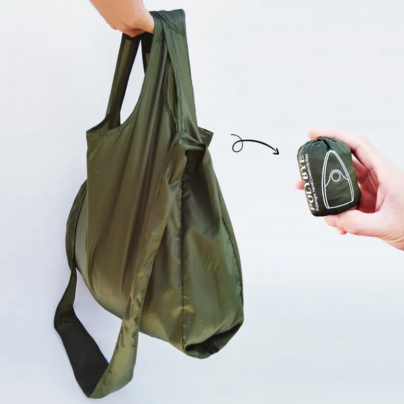 Microbag Minimalist Olive Foldable Shoulder Bag